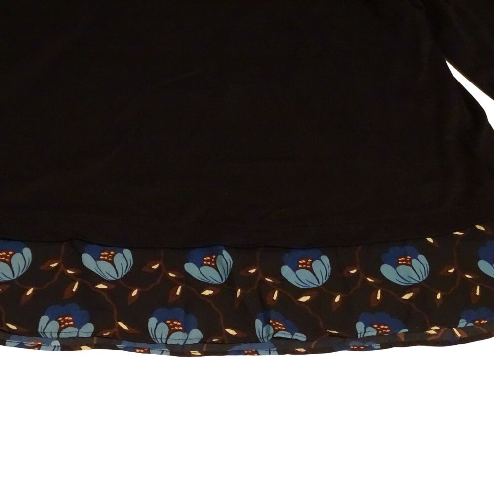 Ann Taylor Loft Women Blue Layered-Look Floral Long Sleeve Knit Top Size L - Picture 5 of 12